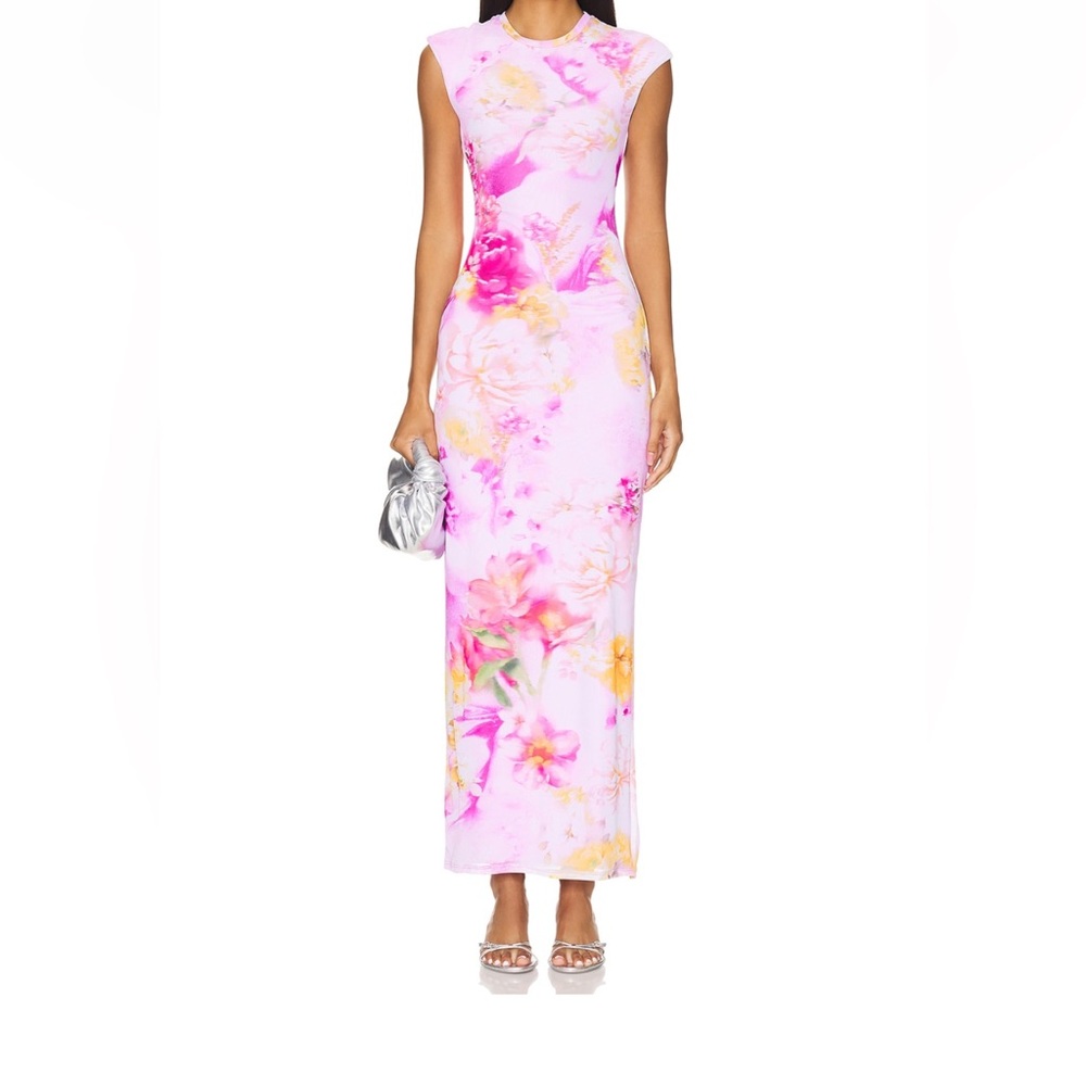 AFRM Pink Floral Midi Dress